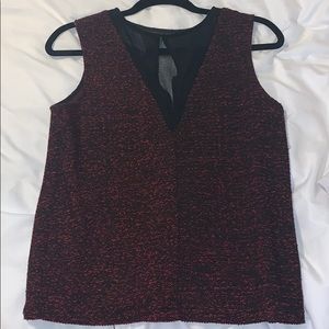 Red and black mesh top